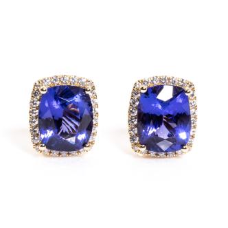 Tanzanite 7.71ct and Diamond Earrings