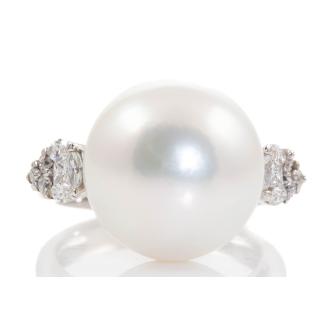 14.3mm South Sea Pearl & Diamond Ring