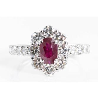 1.20ct Ruby and Diamond Ring