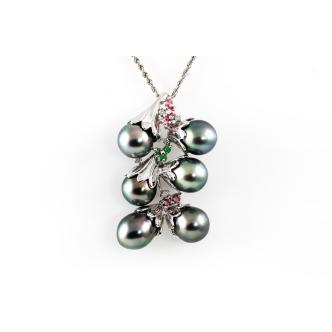 Tahitian Pearl and Diamond Pendant