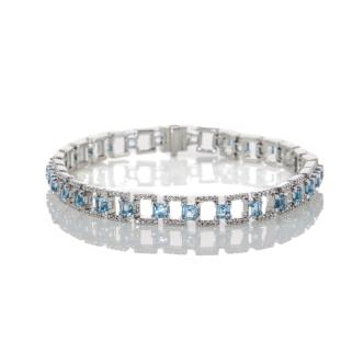 5.65ct Topaz and 0.90ct Diamond Bracelet