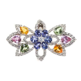 Sapphire and Diamond Brooch