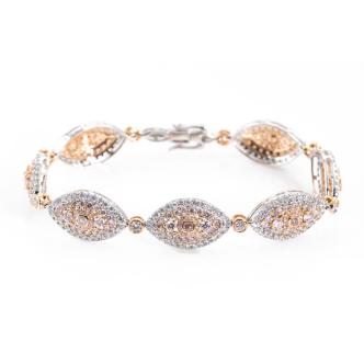 7.03ct Pink and White Diamond Bracelet