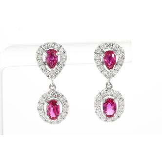 1.30ct Ruby and Diamond Earrings