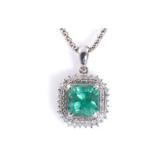 2.73ct Emerald and Diamond Pendant