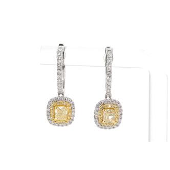 1.02ct Fancy Yellow Diamond Earrings