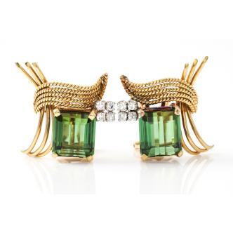 6.00ct Tourmaline and Diamond Earrings