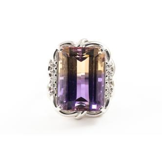 20.34ct Ametrine and Diamond Ring