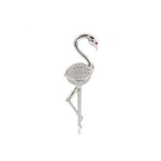 0.50ct Diamond and Ruby Flemingo Brooch