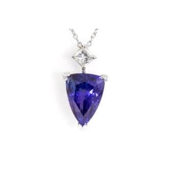 4.22ct Tanzanite and Diamond Pendant