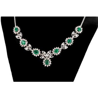 2.50ct Emerald and Diamond Necklace