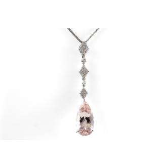13.25ct Morganite and Diamond Pendant