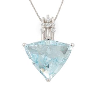 28.90ct Aquamarine and Diamond Pendant