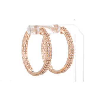1.03ct Diamond Hoop Earrings