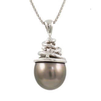 15mm Tahitian Pearl & Diamond Pendant