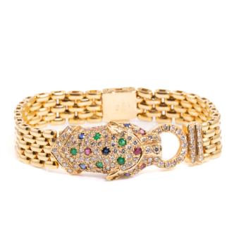 Mixed Gemstones & Diamond Bracelet 44.3g