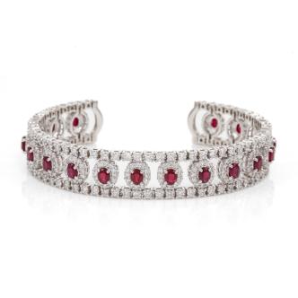 4.58ct Ruby and Diamond Bangle