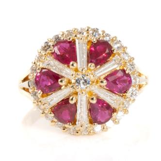 1.65ct Ruby ad Diamond Ring