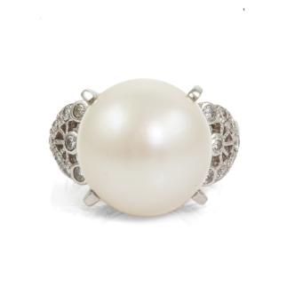 14.1mm South Sea Pearl & Diamond Ring