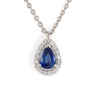 Blue Sapphire and Diamond Pendant