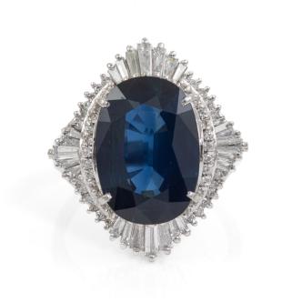 7.96ct Sapphire & 0.93ct Diamond Ring