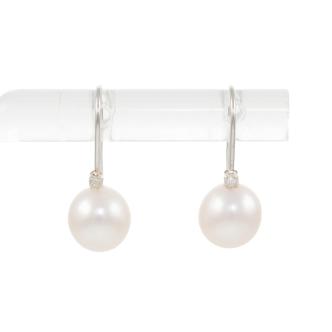 7.3mm Akoya Pearl & Diamond Earrings
