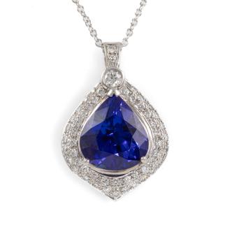 11.40ct Tanzanite and Diamond Pendant