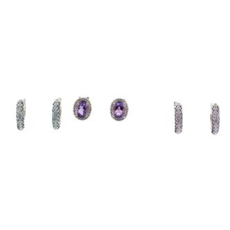 Amethyst and Topaz Earring Set