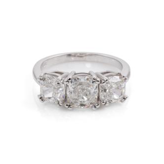 3.51ct Cushion Cut Diamond Ring GIA