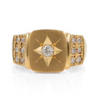 0.53ct Diamond Mens Gold Ring 7.5g