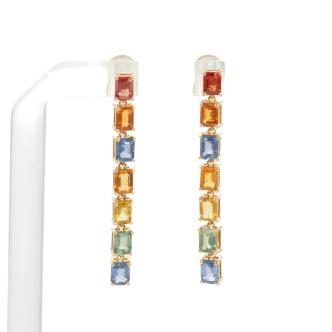 4.20ct Multi-coloured Sapphire Earrings