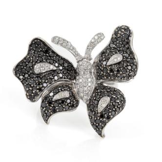 Black & White Diamond Butterfly Ring