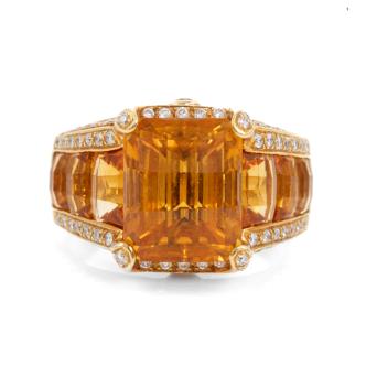 9.28ct Citrine and Diamond Ring