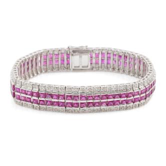 12.00ct Ruby and Diamond Bracelet