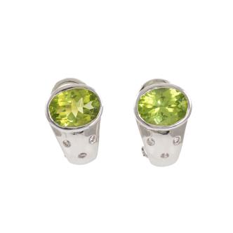 3.50ct Peridot and Diamond Earrings