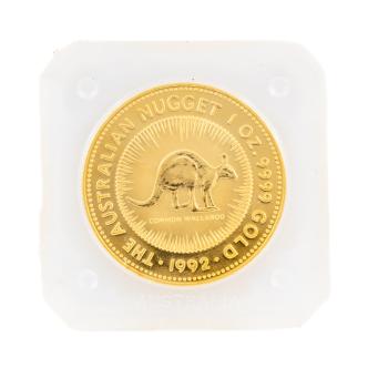 1992 Australian Gold Kangaroo Coin 1 OZ