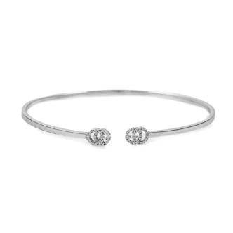 Gucci GG Running 18K Cuff with Diamonds