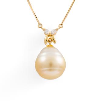 14mm South Sea Pearl & Diamond Necklace