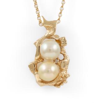 Akoya Pearl and Diamond Pendant