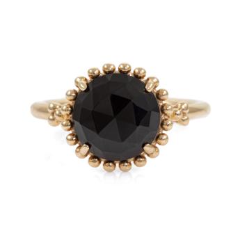 6.50ct Black Spinel Gold Ring