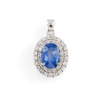 Ceylon Sapphire and Diamond Pendant
