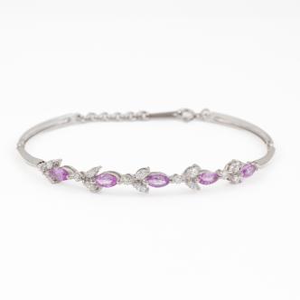 Pink Sapphire and Diamond Bracelet