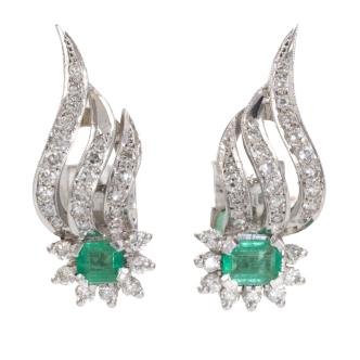 Emerald and Diamond Earrings