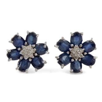 1.36ct Sapphire and Diamond Earrings