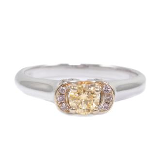 Yellow, Pink and White Diamond Ring