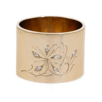 Wide Band Diamond Ring