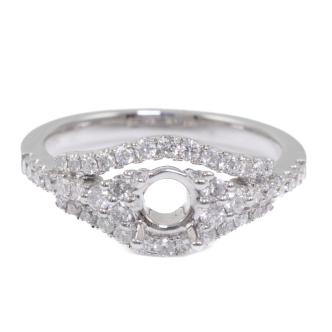 18ct Gold Semi Mount Ring with Diamond