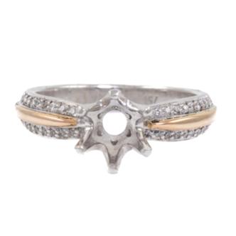 18ct Gold Semi Mount Ring with Diamonds