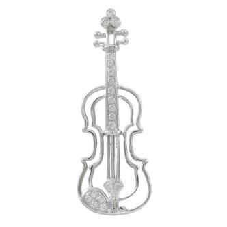 0.28ct Diamond Violin Design Pendant