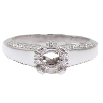 18ct Gold Semi Mount Ring with Diamonds